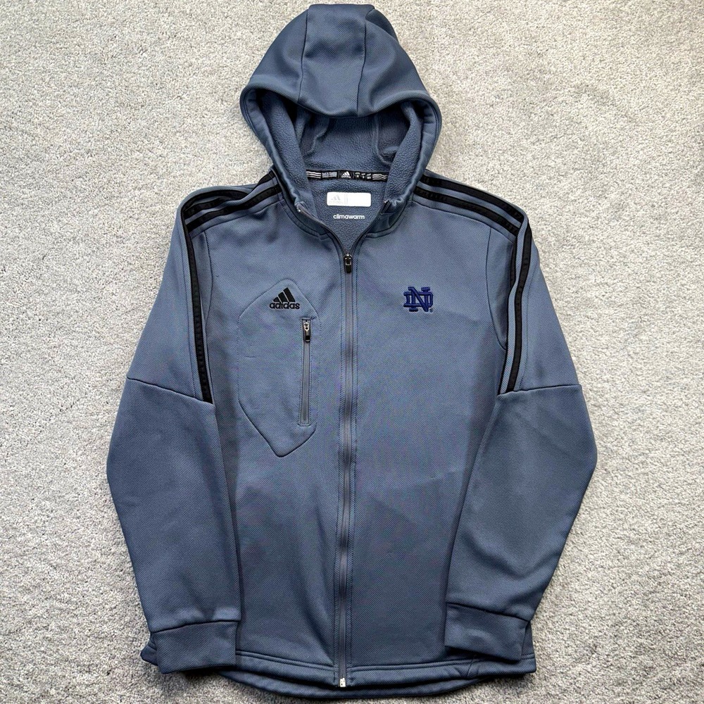 Adidas Notre Dame Fighting Irish Climawarm Full Zip Hoodie Jacket Mens Medium M